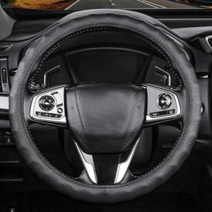 Steering Wheel Cover Menwith Black 3D TextureAnti-Slip, Safety, Soft, Breathable, Adaptable to 14.5-15 inches Car Steering Wheel Fit SUV Jeep VanSedanCar