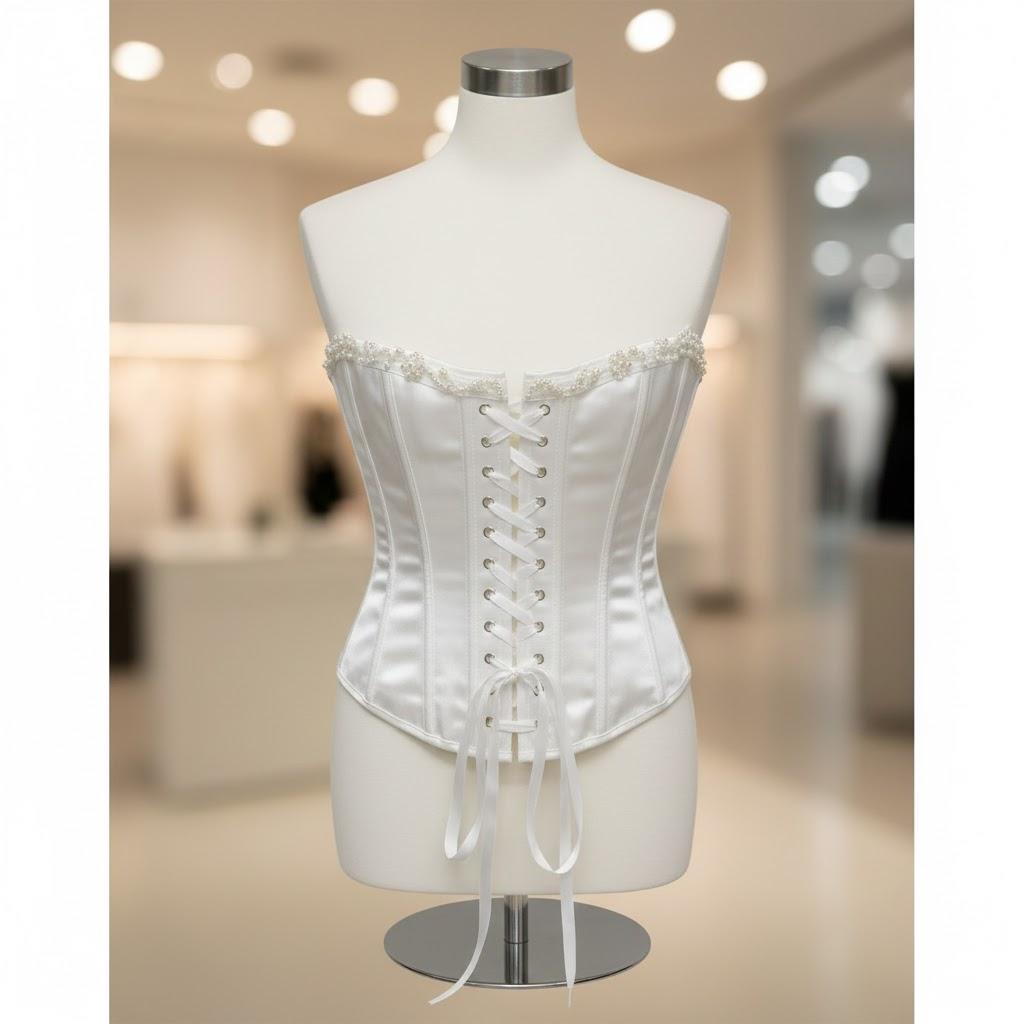 Women Lace Corset Belts Elastic Cinch Belt Tied Waspie Wide Waist Bustiers for Dress, With Beads