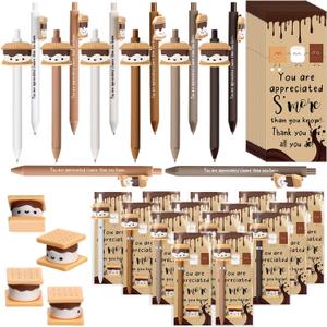 Sayglossy 36 Sets Back to School Smores Gifts Bulk Inspirational Marshmallow Pens Tags Thank You Party for Teacher Student Nurse Team Staff Employees Coworkers Groups Office