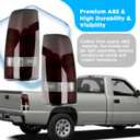 Dark Red Tail Lights Assembly Compatible with 1999-2006 GMC Sierra 1500 2500 3500, for 1999-2002 Chevy Silverado 1500 2500, Driver & Passenger Side Rear Brake Lamps (No bulbs, Smoke)