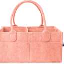 Mr. Pen- Baby Diaper Caddy Organizer, 1 Pack, Coral, Baby Caddy Organizer with Handle, Compact Size, Collapsible & Portable