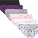 Hanes Ultimate Women's Hipster Panties 6-Pack, Moisture-Wicking Hipster Briefs, Hipster Underwear