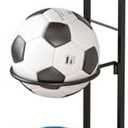 AGTEK Ball Display Rack,Storage Garage Organizer,Ball Shelf,Sports Equipment Organizer with 3 Baskets,for Basketball Football Soccerball,Black