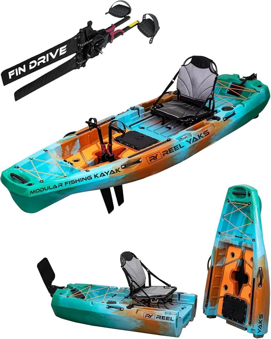 Reel Yaks Radar Modular Fishing Kayak - 10ft, 400 lbs Capacity - Pedal Fishing Kayaks for Adults & Youth, Sit on Top, Compact Storage, Lightweight, Easy Transport