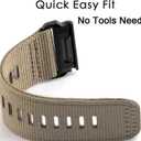 Abanen Rugged Nylon Watch Bands for Garmin Fenix 8 51mm / Enduro/Instinct 2X / epix Pro 51mm, Adjustable Sports Wrist Strap with Stainless Steel Clasp for Fenix 7X / 6X /5X, Instinct 3 50mm