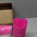 Suclain 50 Pcs 16 oz Heart Shaped Plastic Cups Love Theme Reusable Disposable Candy Heart Cups for Drink Wine Beverage Bar Wedding Galentines Valentines Day Birthday Party(Rose Red)