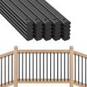 25 Pack Deck Balusters 36" Staircase Baluster for Deck Systems | Black Hollow Metal Spindles for Stair Railing and Porch Railing, Indoor Outdoor Use (1.5mm Thick)
