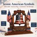 USA 250th Anniversary Wooden Plaque, 250th Anniversary Decorations, USA 250th Anniversary Merchandise, 250 Anniversary USA Merchandise, Liberty Bell Patriotic Table Decor, 4th of July Decorations, American Flag Independence Day Gift, Desk Shelf Display 1776-2026