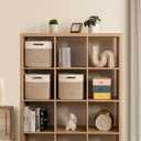 OIAHOMY Storage Cubes 11 Inch Storage Bins-3-Pack, Cotton Rope Woven Baskets for Organizing, Square Storage Baskets for Shelves Organizer, Classroom, Kids Toy Bins, Closet, Baby Nursery-Brown