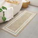 OJIA Runner Rug 2'x5' Kitchen Rugs Non Slip Washable Rug Runners for Hallways Printed Thin Soft Entryway Rugs Indoor Non Skid Bathroom Carpet Floor Runner for Bedroom Laundry Room, Beige