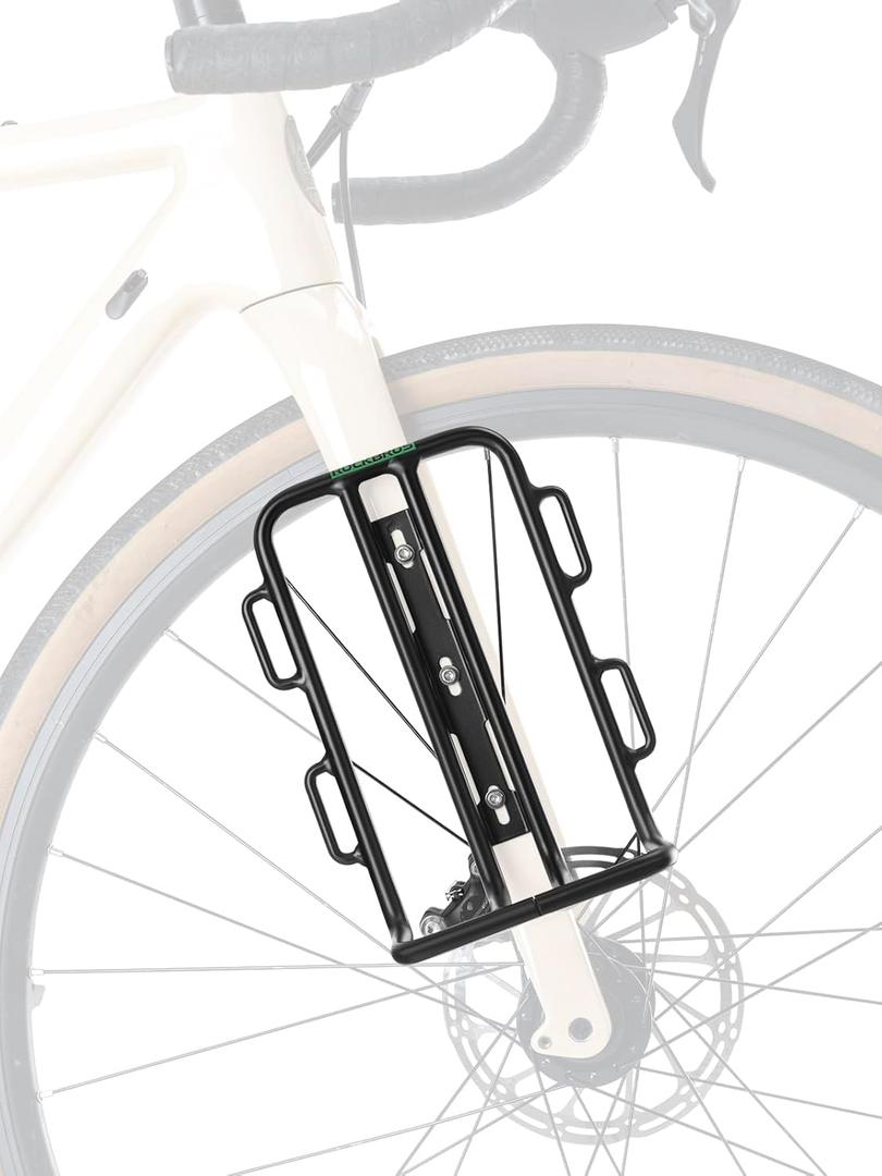 ROCKBROS Front Bike Rack Aluminum Alloy Luggage Touring Carrier Racks 6.6lbs Capacity Cycling Equipment Mountain Road Bike Cargo Rack, Black
