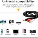 2 x CHOSEAL 2RCA to 3.5mm Cable,3.3FT RCA Audio Jack Adapter Cord RCA Y Splitter Connector for Phone Speaker MP3 Tablet