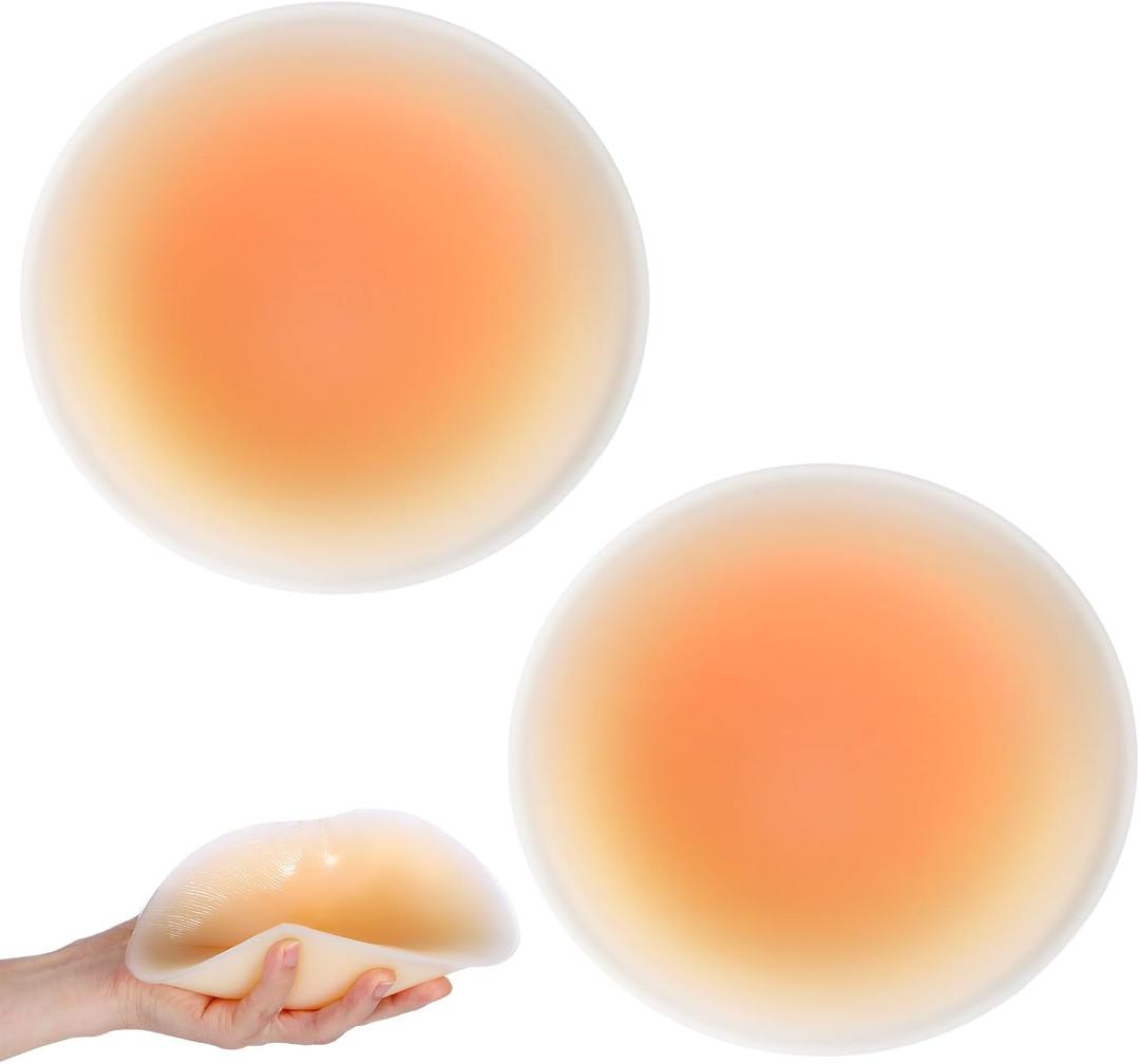 1 Pair Silicone Butt Pads for Women Reusable Adhesive Fake Buttocks Pad Skin Color Padded Hip Pad for Flat Buttocks (Beige)