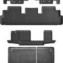 Auxko All Weather Floor Mats Cargo Mat Back Seat Mat Fit for Nissan Pathfinder 7&8 Seat 2026 2025-2022 TPE Floor Liner Trunk Mat Pathfinder Accessories All Season Odorless Anti-Slip Black