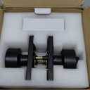 Goldenwarm Keyed-Alike Exterior Door Knobs with Key, Zinc Alloy Matte Black Door Knobs Exterior, Locking Doorknob with Lock and Key, Bedroom (2 Pack) (Entry)