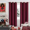 YoungsTex Burgundy Blackout Curtains 84 Inches Length for Living Room - Thermal Insulated with Grommet Room Darkening Bedroom Drapes Room Divider, 2 Panels, 42 x 84 Inch