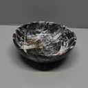 Gusto Nostro 8" Luxury Black Marble Decorative Bowl for Coffee Table - Elegant Decorative Fruit Bowl for Kitchen Counter - Heavy Stone Entryway Catch All for Keys, Potpourri Holder Centerpiece, Medium (Black and Gold)