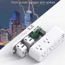 Surge Protector Outlet Extender with Rotating Plug, 6 AC Multi Plug Wall Outlets and 4 USB Ports, 1800 Joules, Swivel Power Strip Electrical Splitter for Home Decor Apartment Dorm Room Essentials
