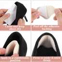 6 Pairs Heel Grippers for Loose Shoe Heels Cushion Pad Heel Pads for Shoes Men Soft Boot Shoe Too Big Men Women Heels Slipping Beige