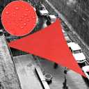 ShadeMart 16' x 16' x 16' Red Triangle Waterproof Sun Shade Sail 95% UV Resistant Canopy Awning Shelter Sunshade for Backyard Patio Deck Balcony Pergola Garden