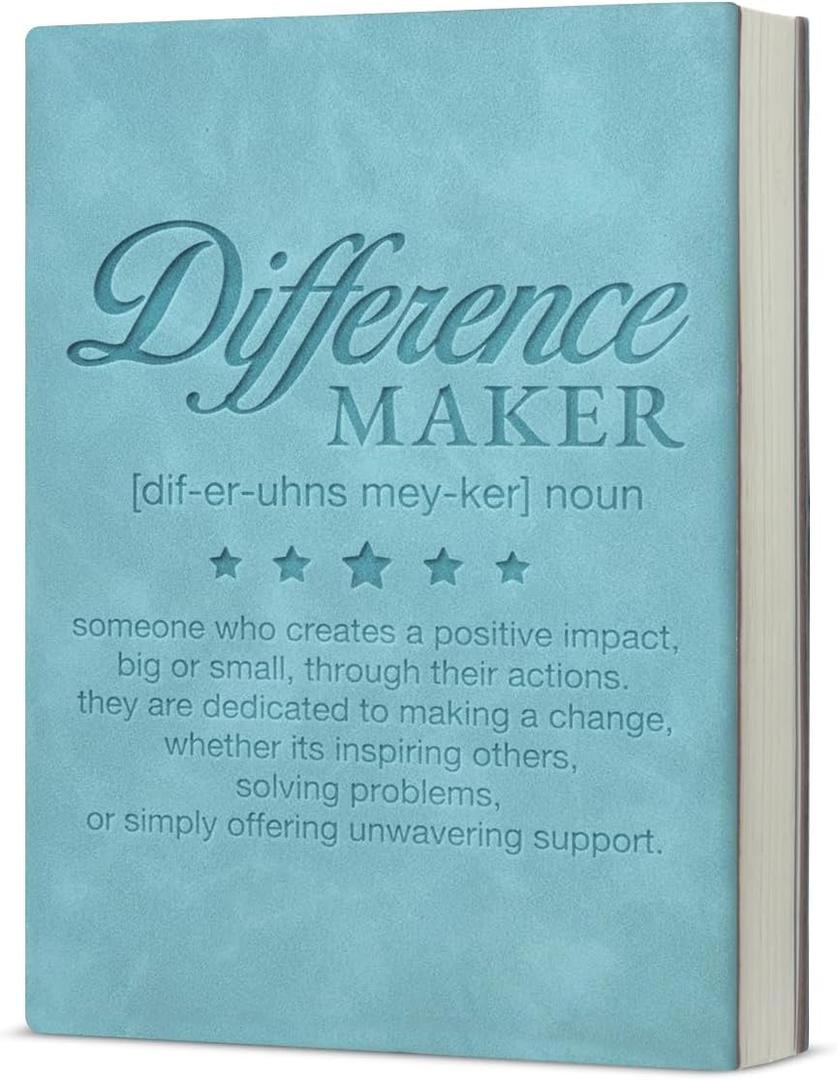 Difference Maker Gift Notebook, Difference Maker Definition Leather Journal Writing Employee Appreciation Gift Thank You Gifts for Coworkers Boss Leader Teacher