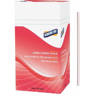 Genuine Joe Jumbo Striped Straws (Pack of 500)