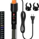 PULACO 50Watt Aquarium Heater for 6-15 Gallon Fish Tank, Adjustable Submersible Heater Thermostat with Thermometer Strip and Suction Cup