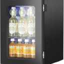 Antarctic Star 18L Mini Fridge Cooler 24Can, Beverage Refrigerator with Quiet Compressor, LED Light,Freestanding Small Fridge with Electronic Temperature Control for Home and Bar(40-61 ℉), 0.6Cu.Ft
