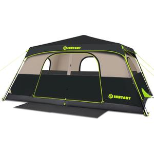 10 Person Instant Tent, Waterproof Pop Up Tents for Camping with Rainfly, 60 Seconds Easy Setup, Automatic Cabin Tent for Family Camping with Expandable Carry Bag & Upgraded Ventilation