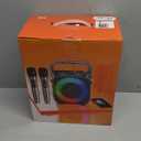 Karaoke Machine, Portable Bluetooth Speaker with 2 Wireless Microphones for Adults & Kids with Lights, Karaoke Microphone with PA System Supports USB/TF/FM/AUX for Home Party Home System Packages (Black)