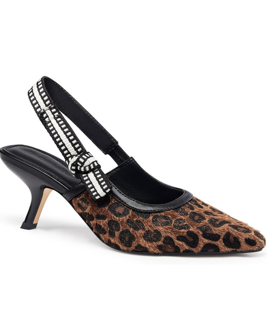 Coutgo Womens Slingback Kitten Heels Closed Pointed Toe Bowknot Knitted Slip On Work Pumps Dress Shoes, Size 11