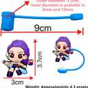 10 Pack Demon Movie Hunters Silicone Straw Toppers for Stanley Cup 40 30 oz, Reusable Dust-Proof StraW Cover Cap, Straw Accessories for Water Tumbler