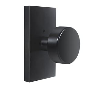 HIEMEY Matte Black Door Knobs Interior with Lock, Modern Privacy Rectangle Door Knob Door Handles for Bathroom Bedroom