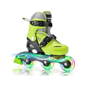 2PM SPORTS Inline Skates with Light Up Wheels, Roller Skates Blades for Boys Girls Kids Ages 5-8 8-12 4-6 6-12, Size Adjustable Beginner Blades Roller Skates (Large - Youth (4Y-7Y US), Yellow)