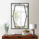 Large Living Room Mirror, 40'' X 28'' Black Mirrors for Wall Decor Aesthetic, Elegant Decorative Wall Mirror for Bathroom, Bedroom, Dining Room (40"L x 28"W)