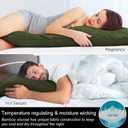 BEDELITE Body Pillow Cover, Rayon Made from Bamboo, Cooling Body Pillow Pillowcase for Hot Sleepers and Night Sweats, Breathable & Silky Soft Full Long Pillow Case Cover (Olive Green, 20x54 Inches)