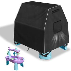 Kovshuiwe Kids Water Table Cover Fit Step2 Rain Showers Splash Pond Water Table, 420D Waterproof Dust Proof Anti-UV Outdoor Toys Cover (Black)