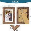 Hongkee 5x7 Picture Frame Set of 2, Made of Real Glass and Rustic Brown Wooden Frame - Display Pictures 4x6 with Mat or 5x7 Without Mat, 5 by 7 Photo Frame for Wall or Tabletop Display