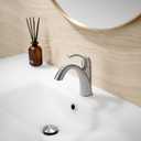 Brushed Nickel 1-Handle Single Hole Bathroom Faucet, 3-Hole Deck Plate, Pop-Up Drain and Water Supply Lines Included, TAF206-BN