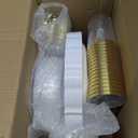 Fijinhom 350 PCS White and Gold Disposable Plates, Elegant Dinnerware Set for 50 Guests, 100 Plastic Plates, 150 Silverware, 50 Cups & 50 Paper Napkins, White and Gold