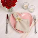 6 Pack Heart Napkin Rings, Valentine's Day Napkin Holders with Gold & Silver Double Heart Ring Clasps for Wedding, Anniversary, Romantic Dinner Table Decorations