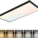 GT-Lite 2'x4' 5500 Lumen LED Flat Panel, Flush Mount and Drop Ceiling 2 Way Installation,Black Trim 5 CCT, 3 Level Dim,CRI 90 for Home and Office (2x4 Feet)