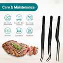 Kitchen Tweezer Tongs Set,6 Pcs Kitchen Tweezers,6.3" Cooking Tweezers Set,Stainless-Steel Food Chef Culinary Tweezers Tongs for Baking Decorating Feeding Plating,Black