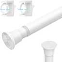AIZESI 1PCS Spring Tension Curtain Rods 24 to 46 Inch White Tension Rod Spring Curtain Rod Short Curtain Rod Tension Adjustable Curtain Rods for Window, (With One Set Rod Holder) (24"-46"-1p)