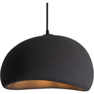 15.7 Inch Pendant Light Fixture for Kitchen Island Dining Room,Japanese Wabi-Sabi Style Bird Nest Shape Hanging Lamp,Black