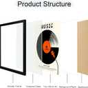 12.6x12.6 Vinyl Record Frame 2 Pack, Black Wooden Album Cover Display Frame with Tempered Glass Cover for Any 12 By 12 Inch Lp Record Cover