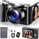 4K Digital Camera for Photography, 56MP Autofocus Vlogging Camera with 3" 180 Flip Screen, 16X Zoom, Compact Point and Shoot Camera for Beginners and Teens
