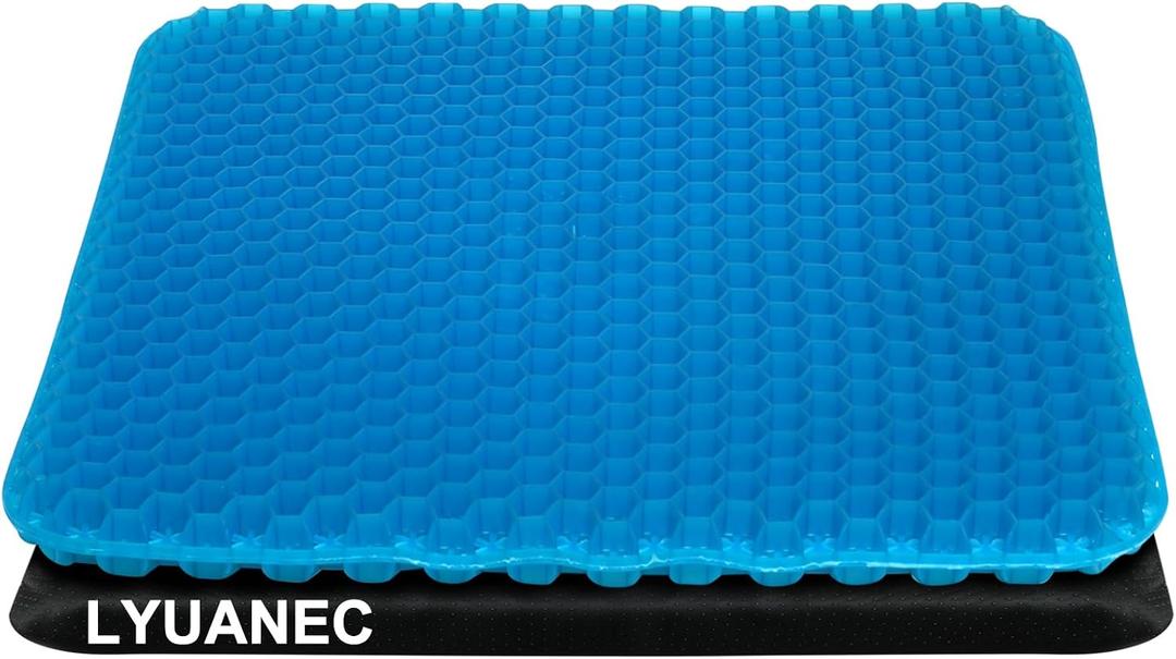 Gel Seat Cushion for Long Sitting - 20" x 20" x 1.8" (Extra ThickSoft) Gel Cushion for People Over 140 lbs, Pressure Relief Cushion for Office Chair, Egg Cushions for Wheelchair, Gel Pad for Car, Jumbo