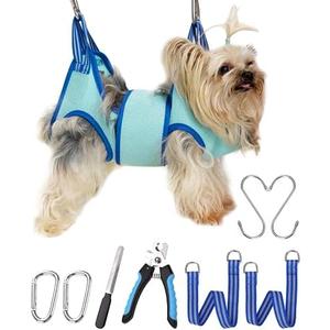 Kkiimatt Dog Grooming Hammock, Dog Hanging Harness Holder for Nail Clipping,Nail Trimming Hammock, Grooming Sling Hanger Restraint Bag with Wide Strap Sewed L