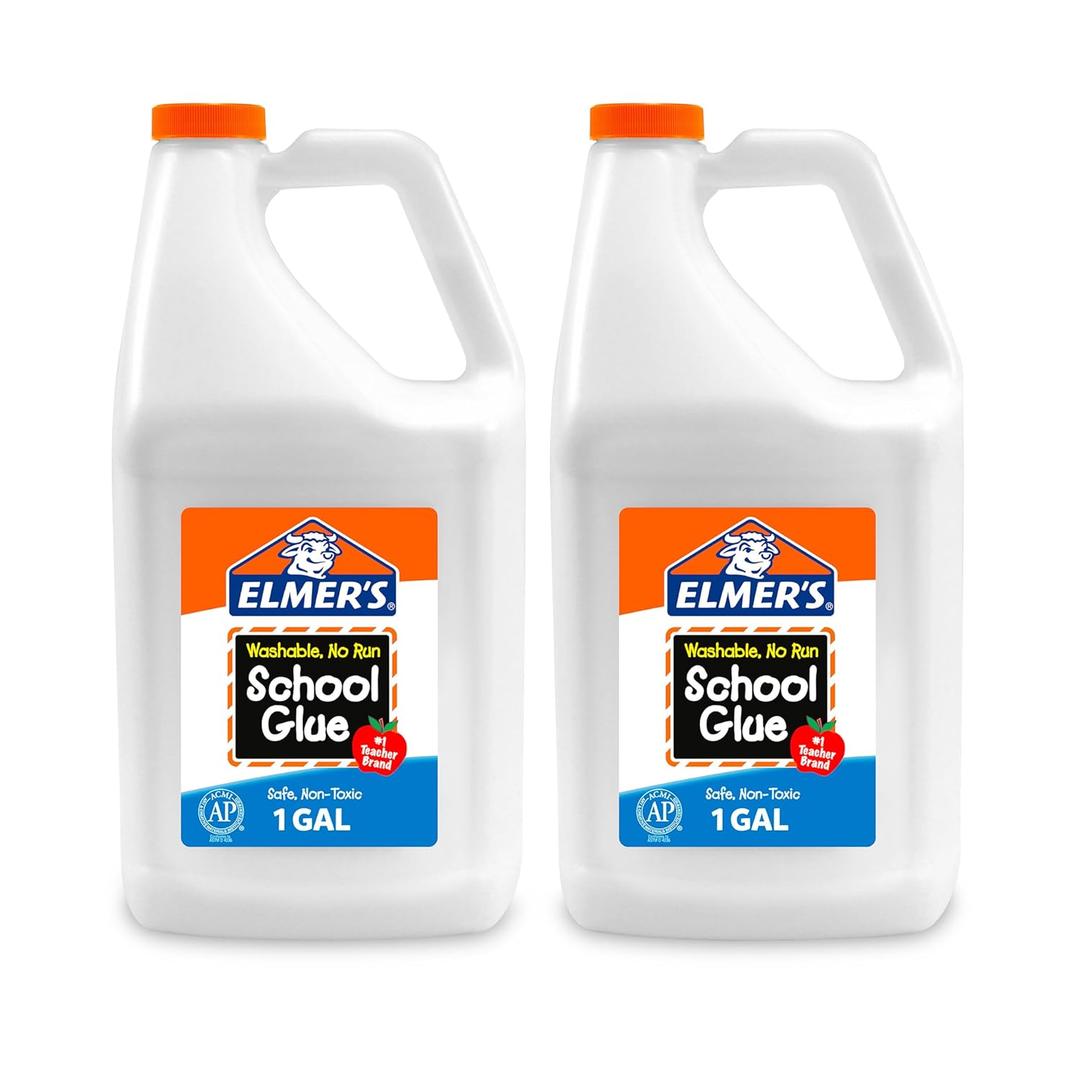 Elmer's Liquid School Glue Washable 1 Gallon 2 Count - Great for Making Slime, #1 Teacher Brand (White) Elmer's Liquid School Glue Washable 1 Gallon 2 Count - Great for Making Slime, #1 Teacher Brand (White)